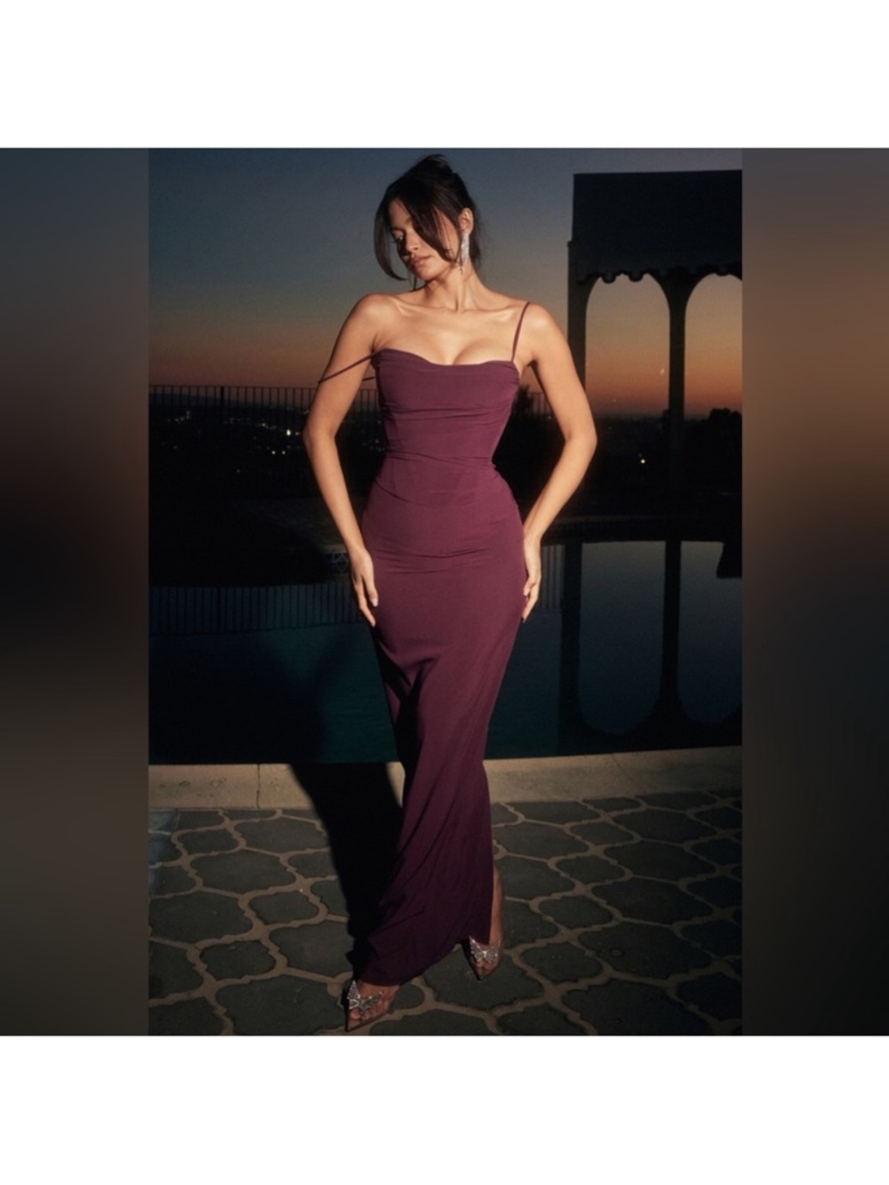 House of CB Strapless Plum Evening Gown